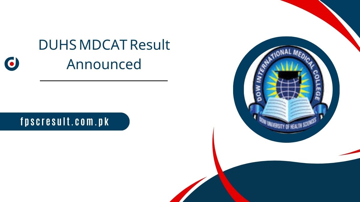 DUHS MDCAT Result 2024 Gazette Download 19 November