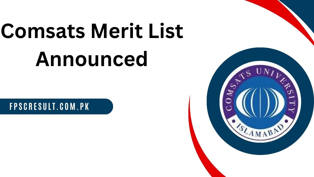 COMSATS CUI Merit List 2024 Download PDF