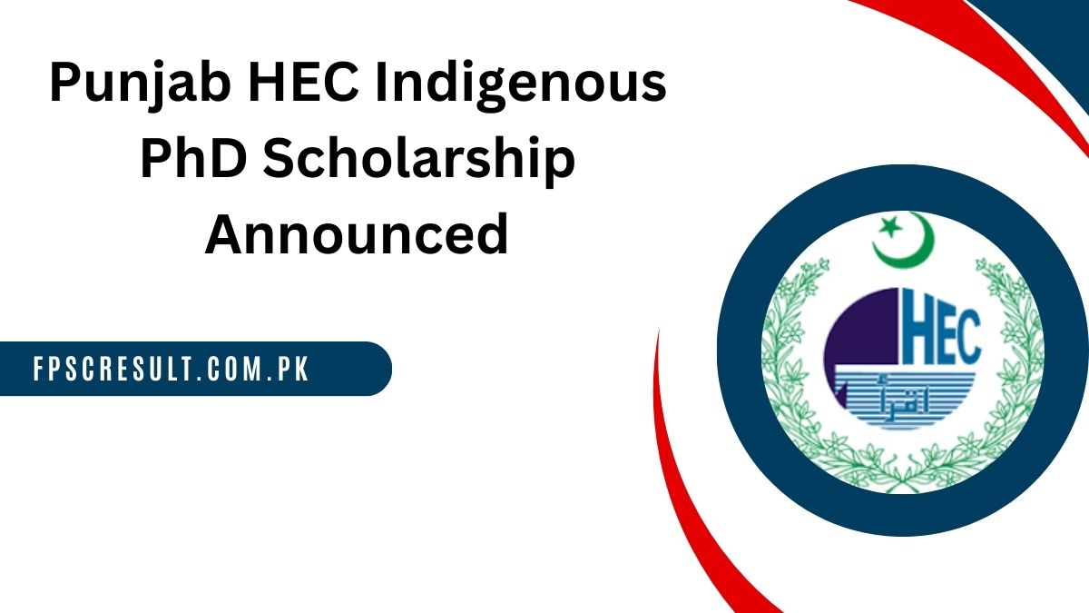 Punjab HEC Indigenous PhD Scholarship 2024