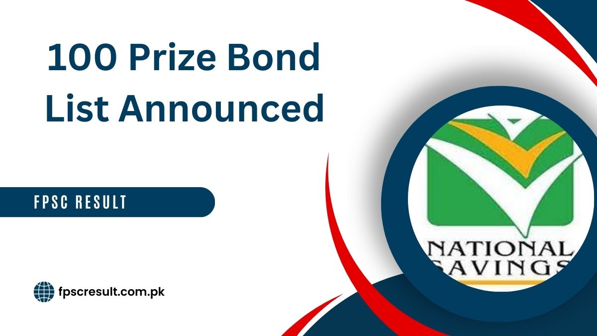 100 Prize Bond List 2024