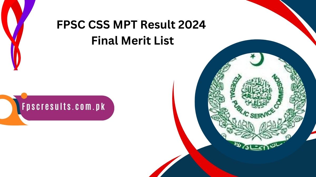 FPSC CSS MPT Result 2024 Final Merit List