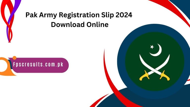 Pak Army Registration Slip 2024 Download Online