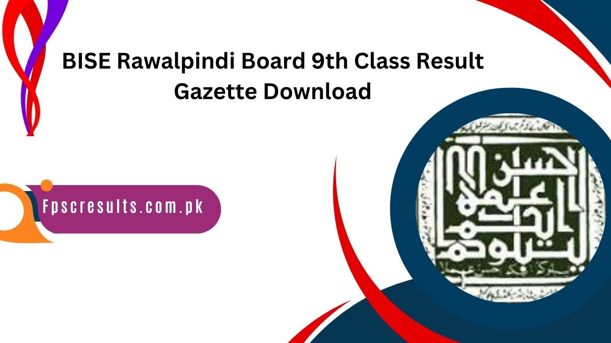 BISE Rawalpindi Board 9th Class Result Gazette 2024 Download