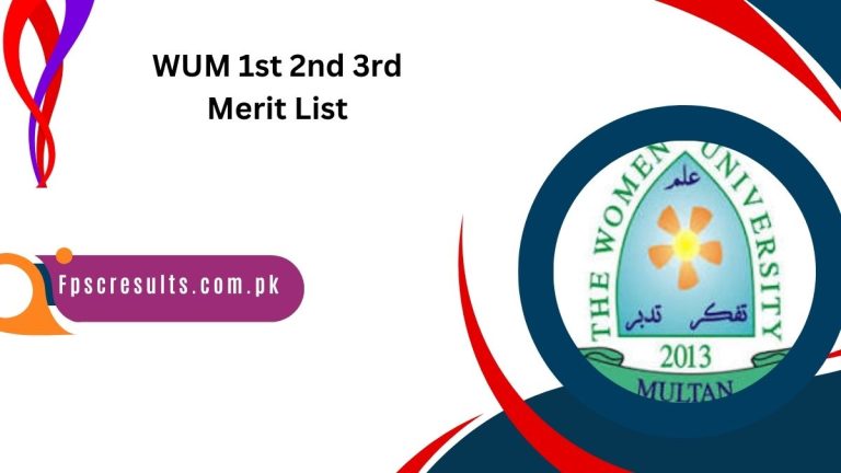 WUM Merit List 2024 1st 2nd 3rd