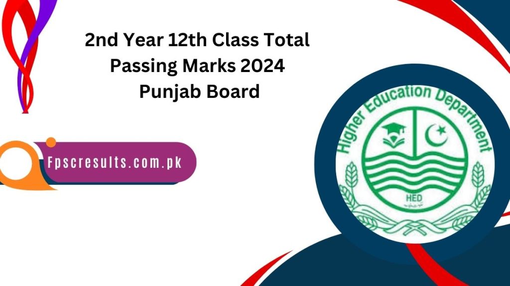 2nd Year 12th Class Total Passing Marks 2024 Punjab Board