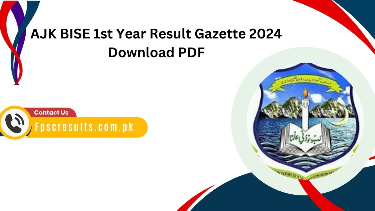 AJK BISE 1st Year Result Gazette 2024 Download PDF