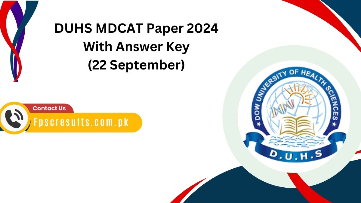 Down Sindh MDCAT Answer Key 2024 Today 22 September