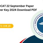 MDCAT 22 September Paper Answer Key 2024 Download PDF