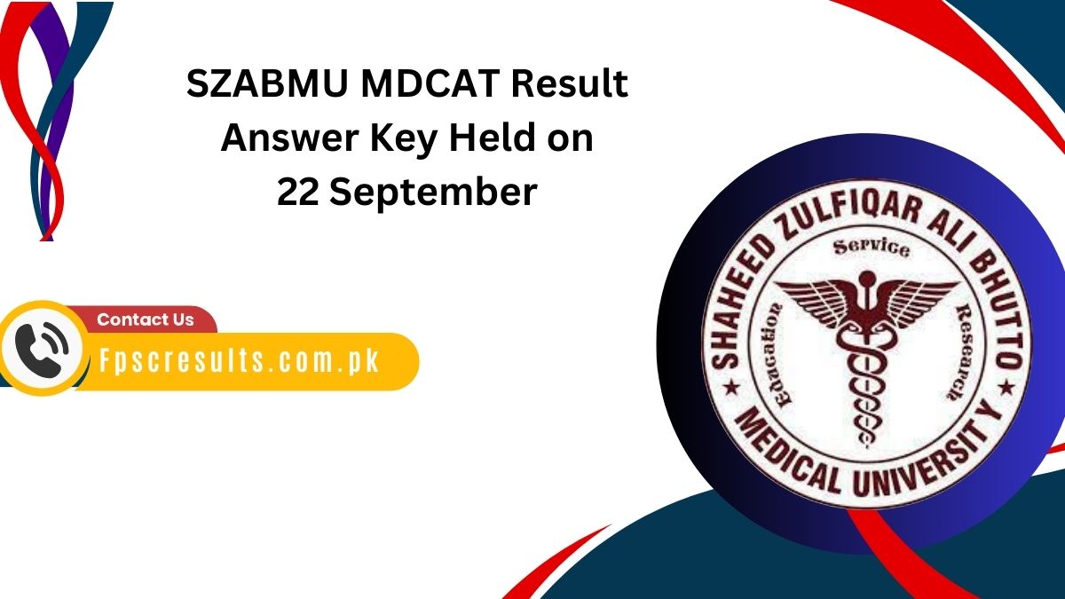 SZABMU MDCAT Result 2024 Answer Key Held on 22 September