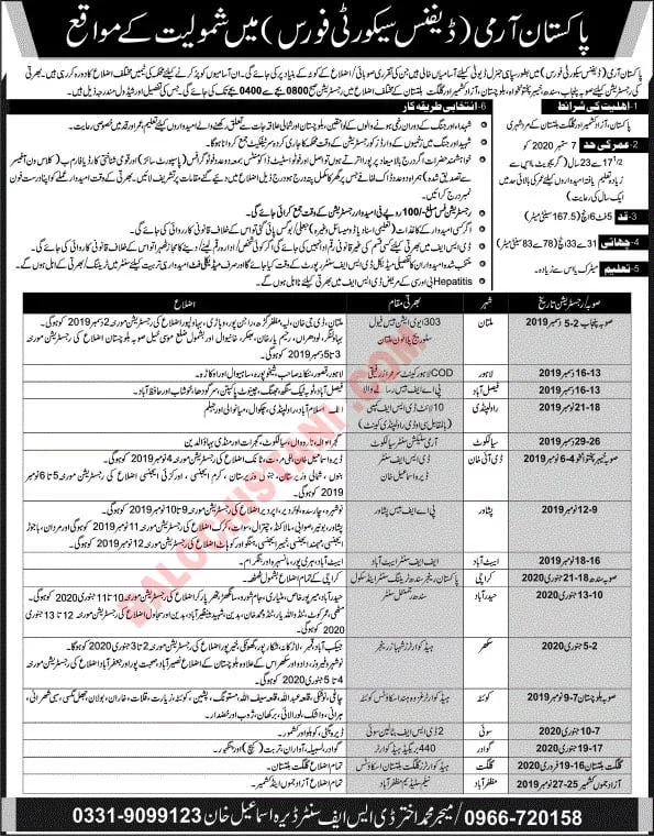 DSF Pak Army Jobs 2024