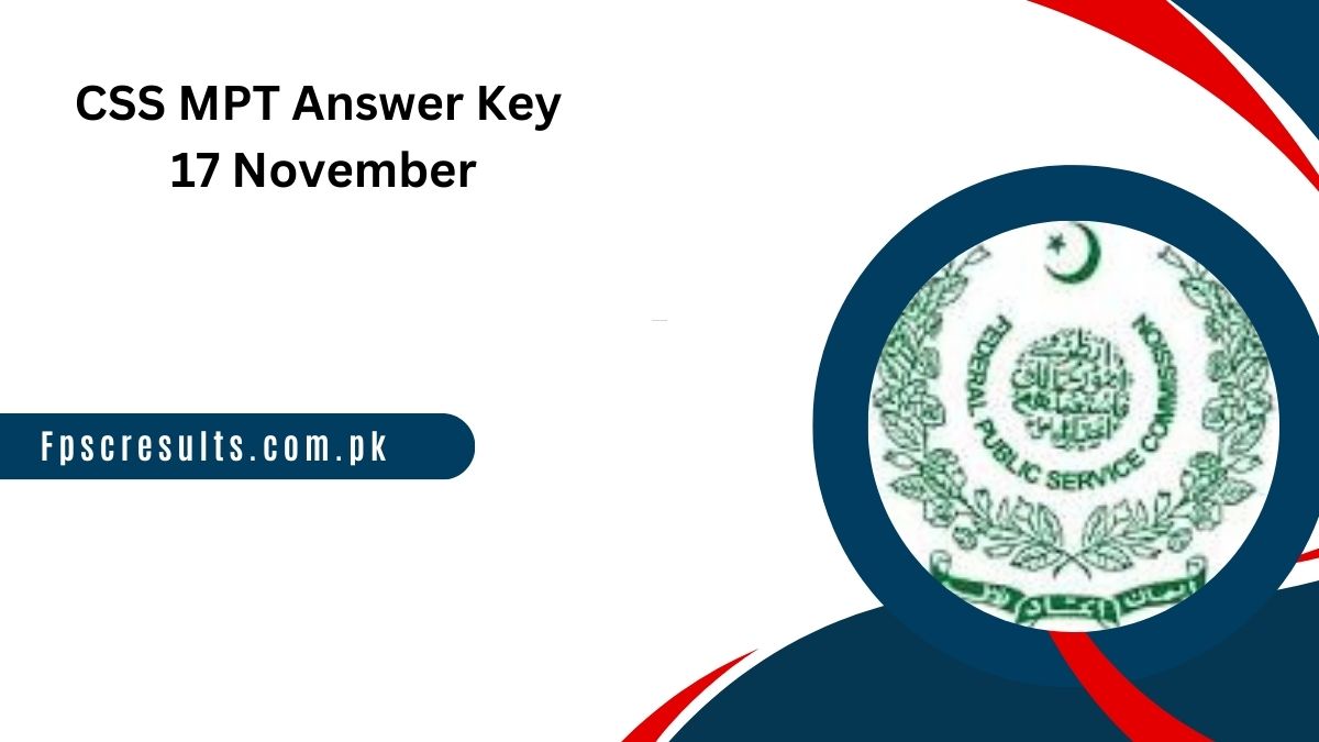 CSS MPT Answer Key 2024 17 November