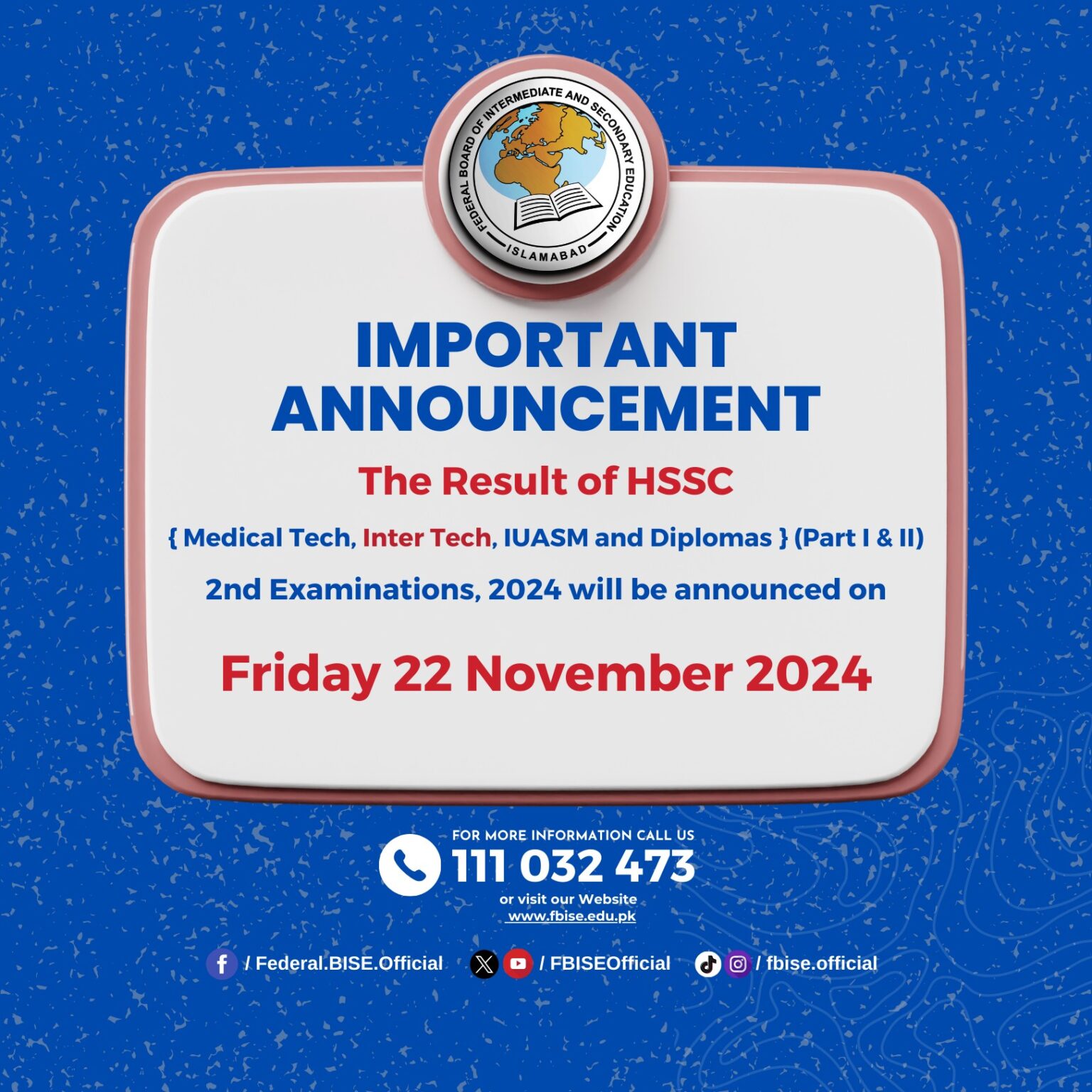 Fbise HSSC 2nd Annual Result 2024