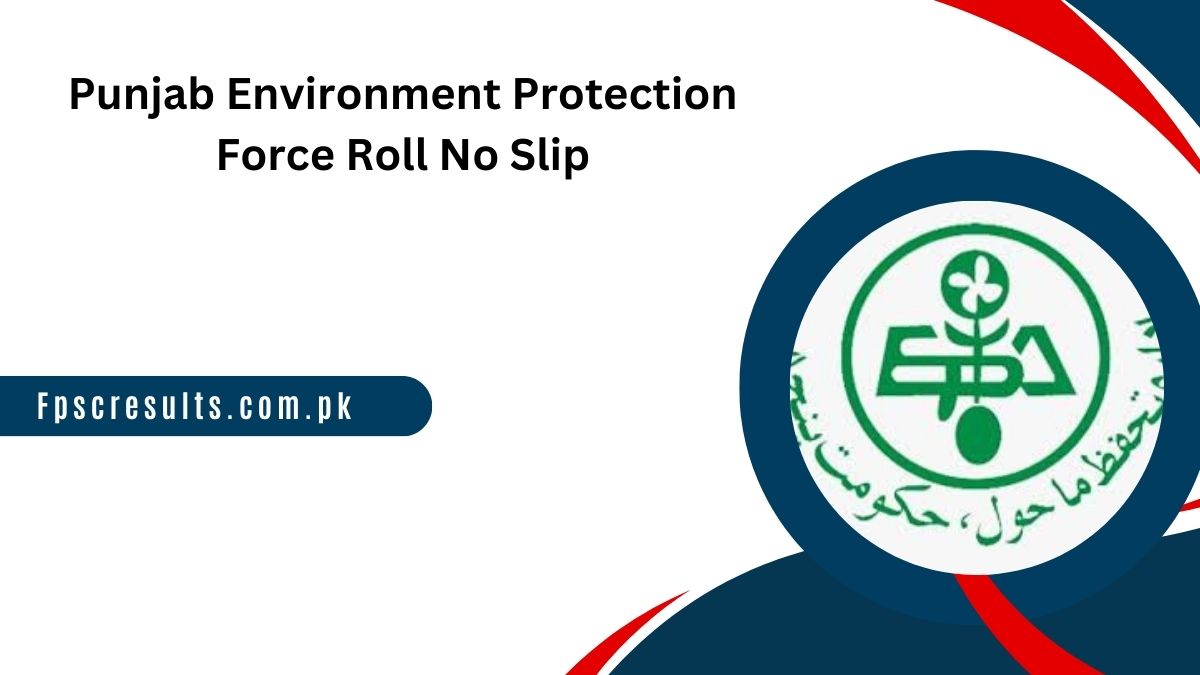 Punjab Environment Protection Roll No Slip 2024