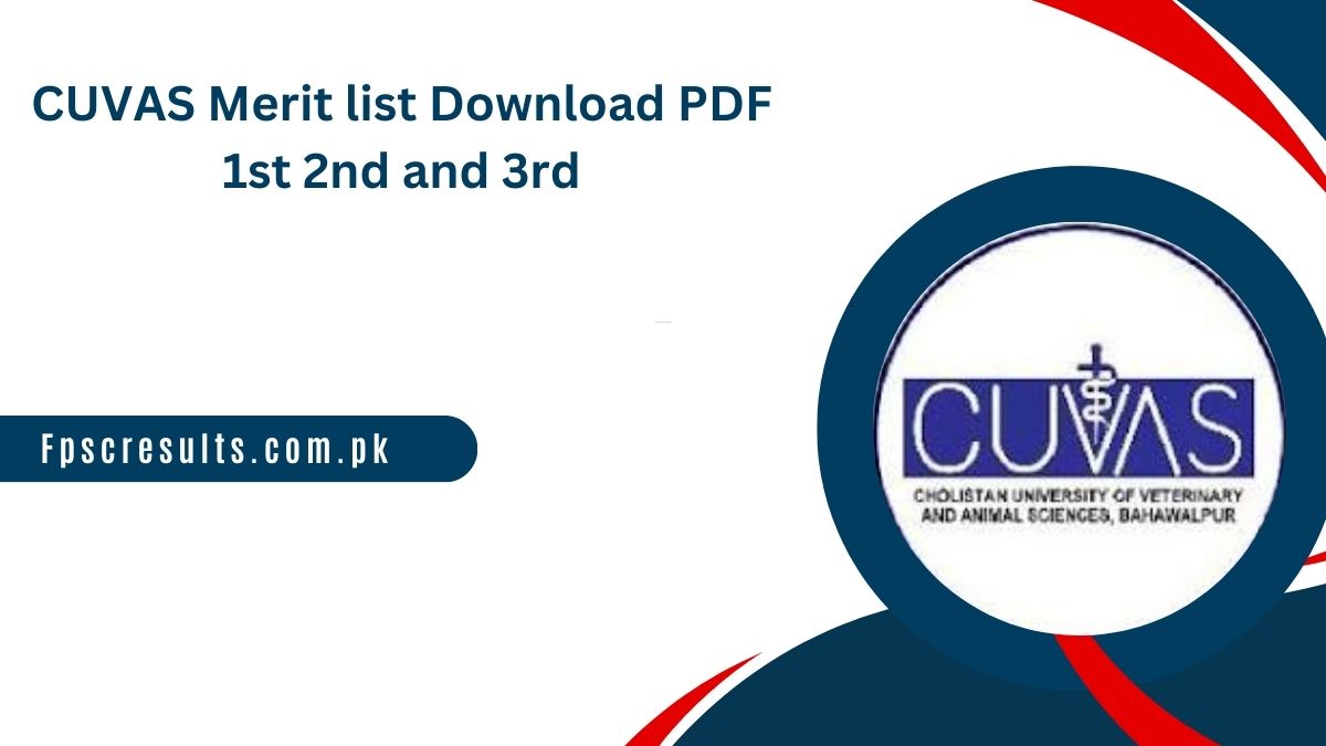 CUVAS Merit list 2025 Download PDF 1st 2nd and 3rd